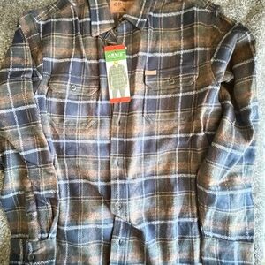 Orvis Plaid Button-Down Shirt in Blue and Brown